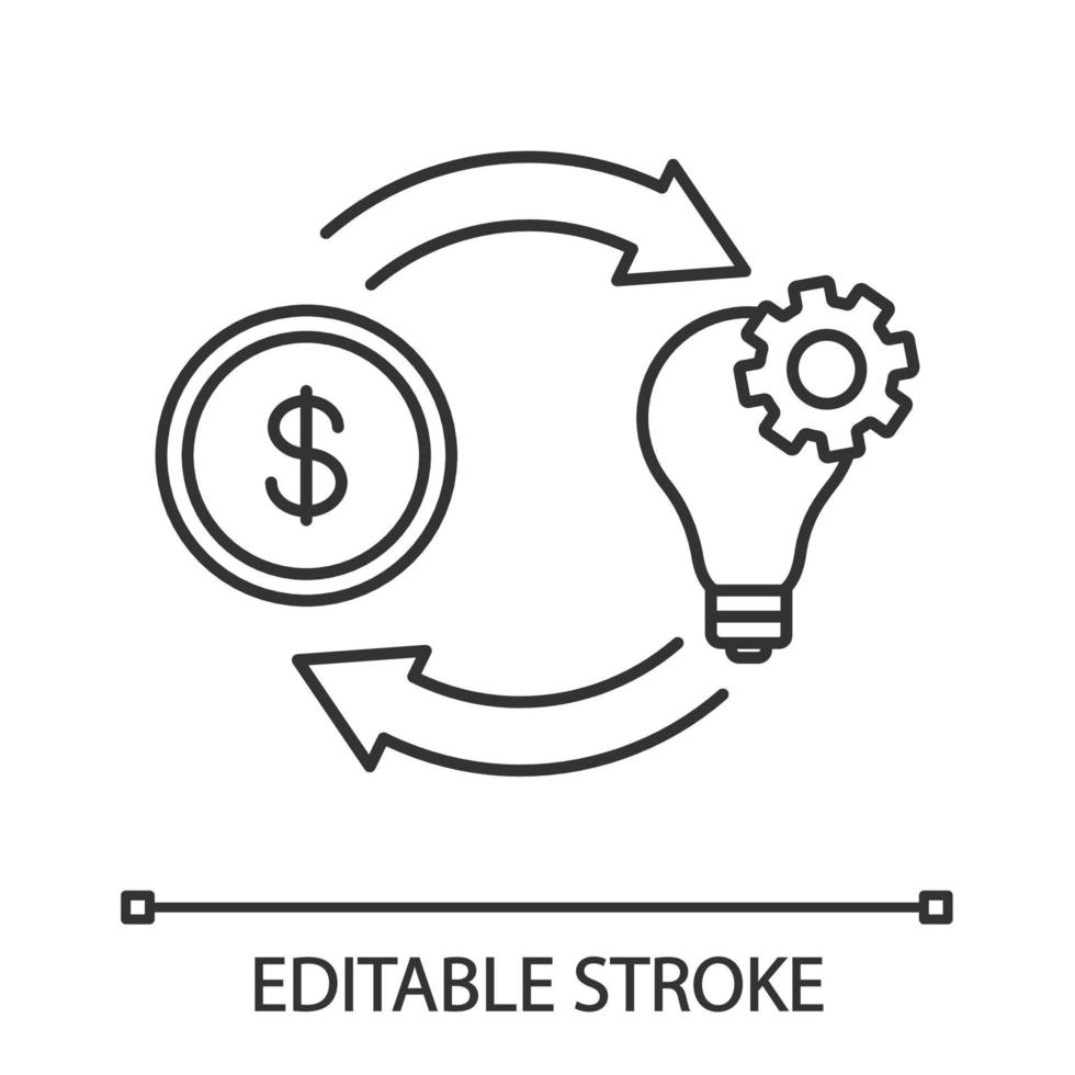 icono lineal de financiación colectiva. recaudación de fondos ilustración de línea delgada. financiación del proyecto. financiamiento y presupuesto. símbolo de contorno dibujo de contorno aislado vectorial. trazo editable vector