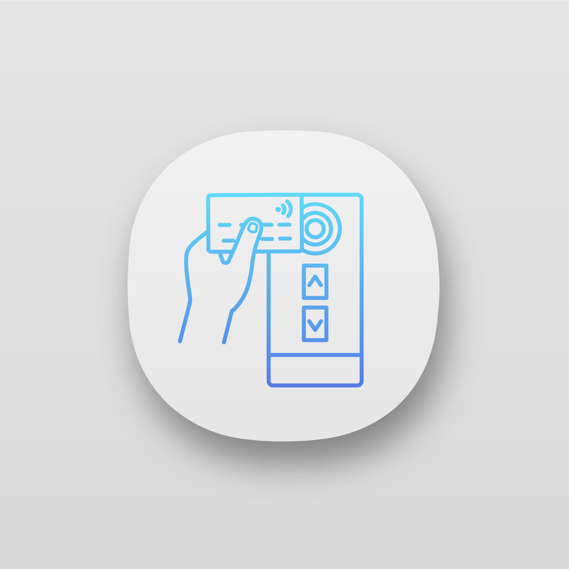 NFC credit card reader app icon. NFC public transport payment. UI UX