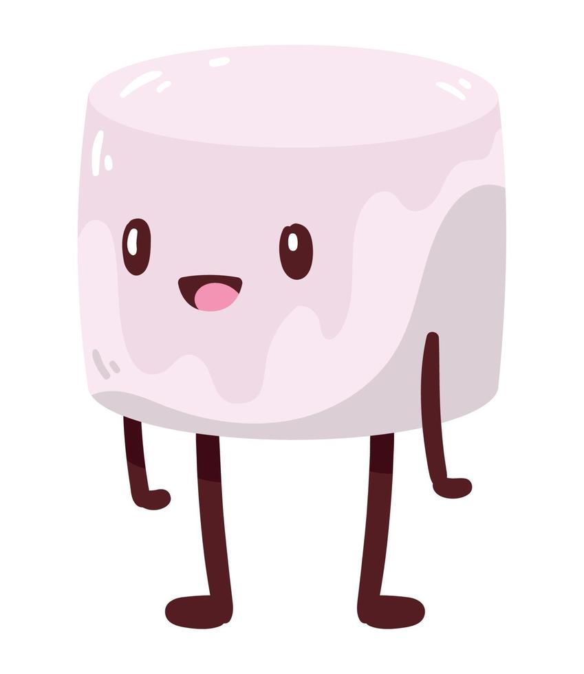 marshmallow kawaii food vector