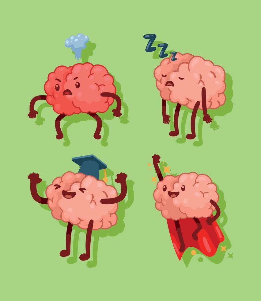 set of brains comic vector