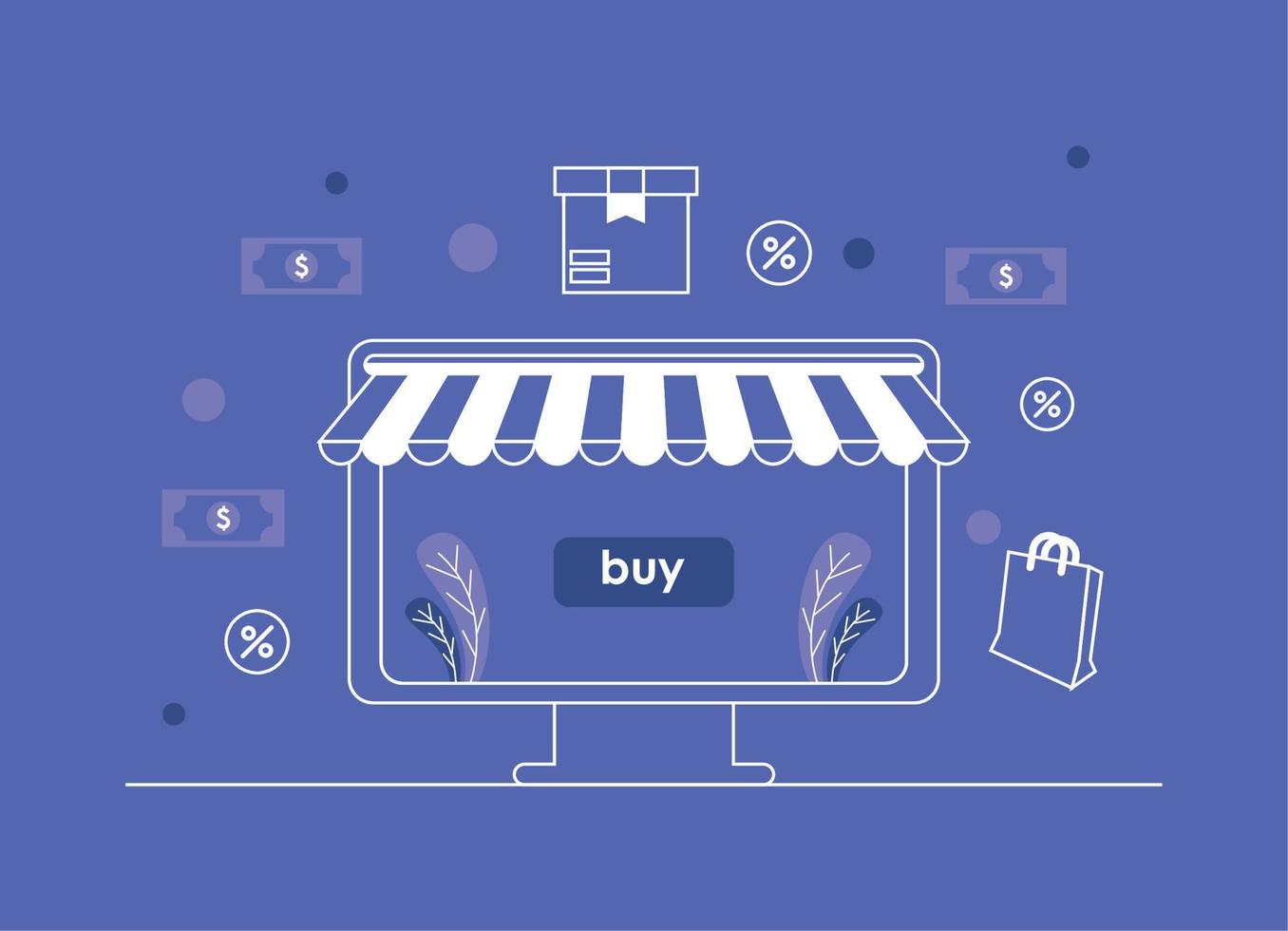 ecommerce technology in desktop vector