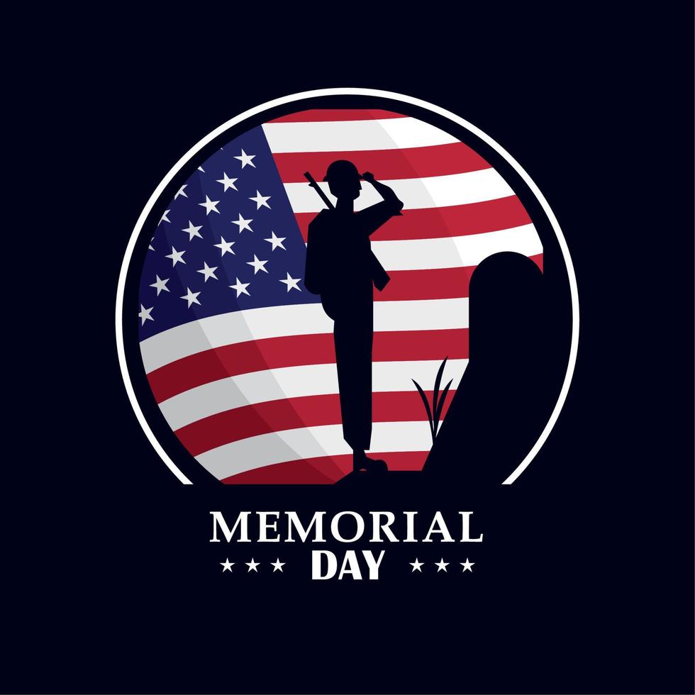 memorial day lettering celebration vector