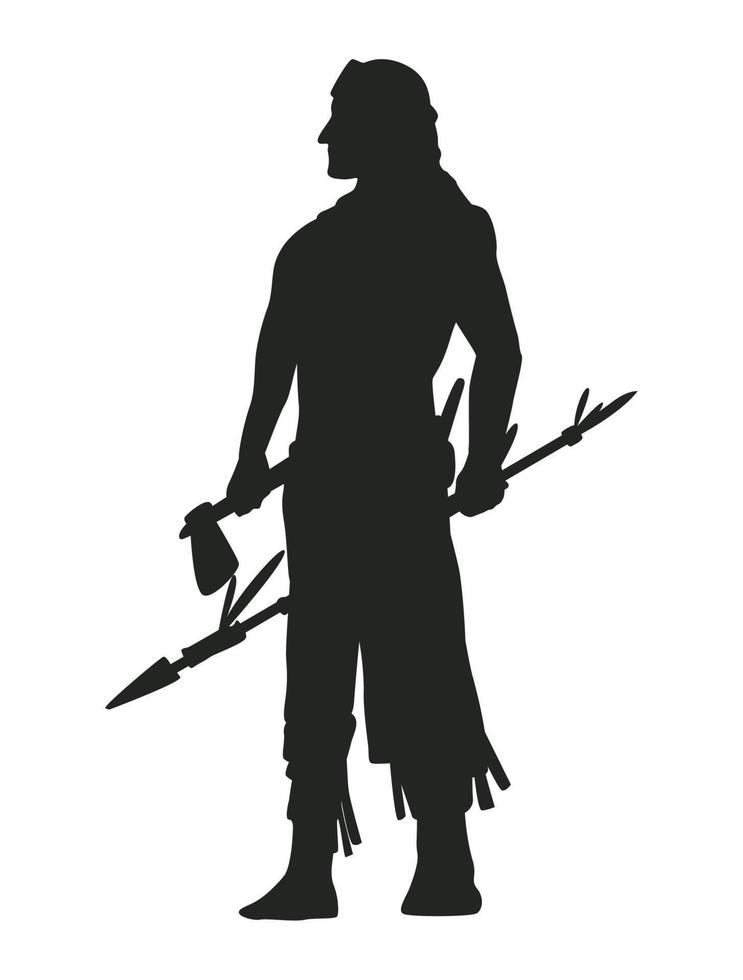 native warrior silhouette vector