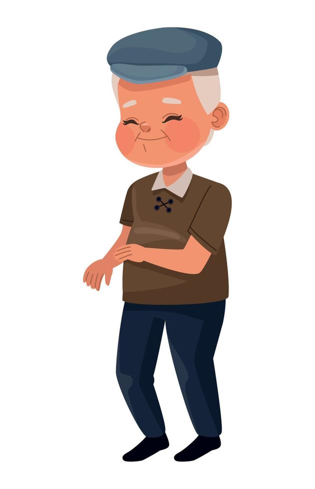 old man wearing beret vector