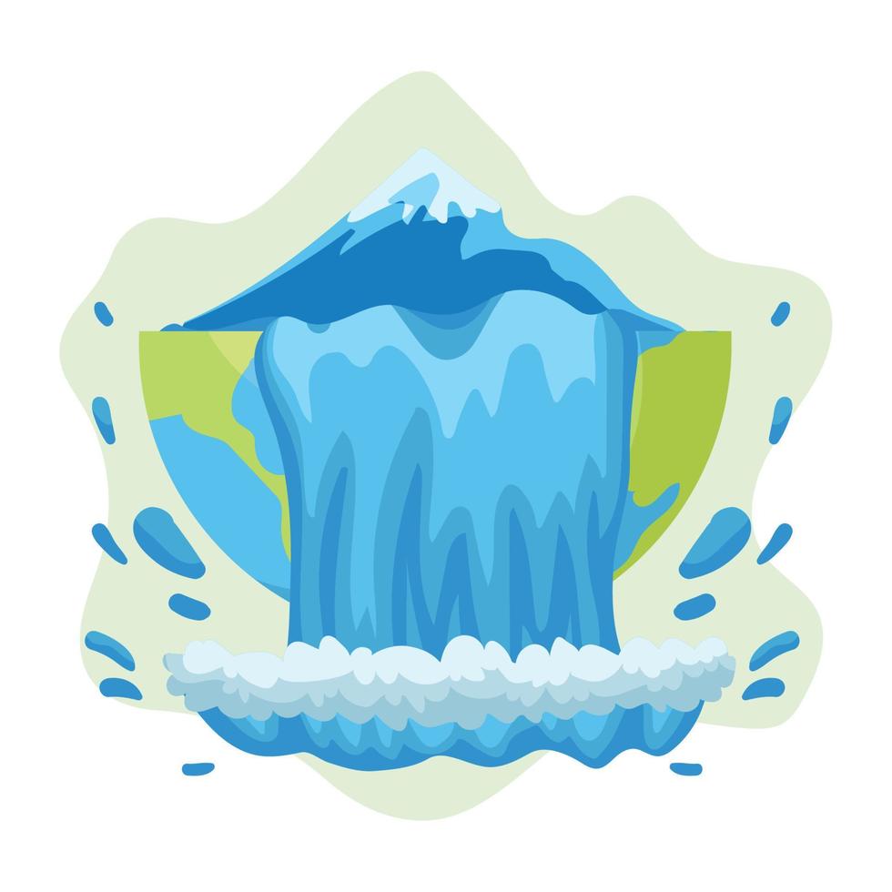 mountain and waterfall vector