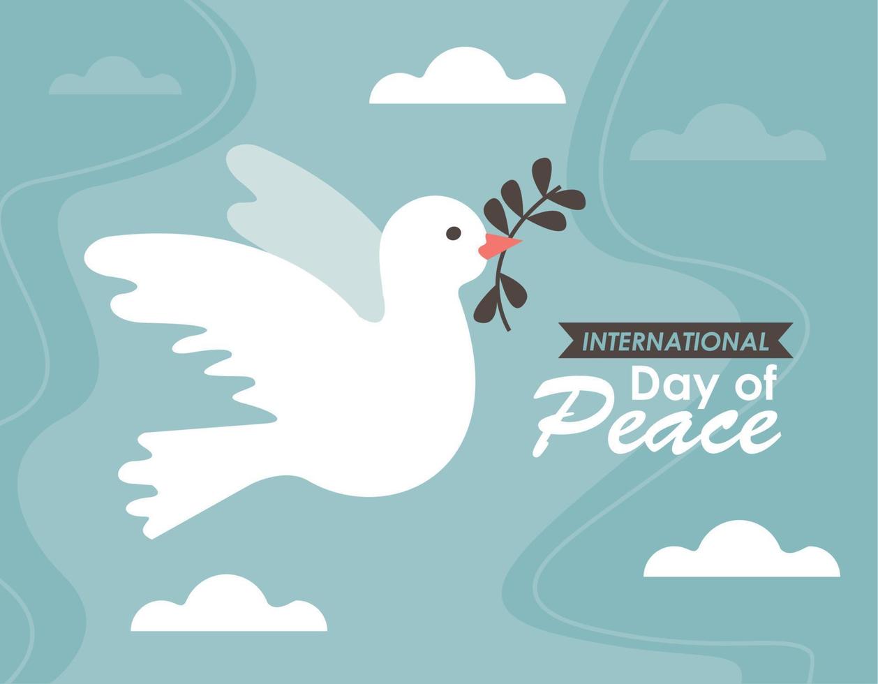 day of peace lettering vector