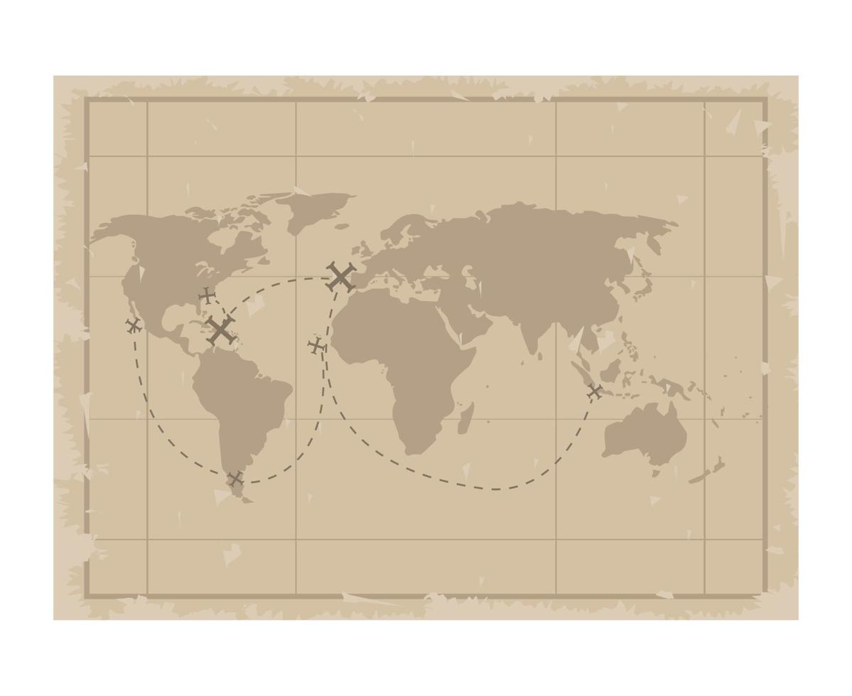 antique paper map vector