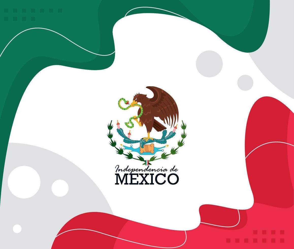 independencia de mexico lettering card vector