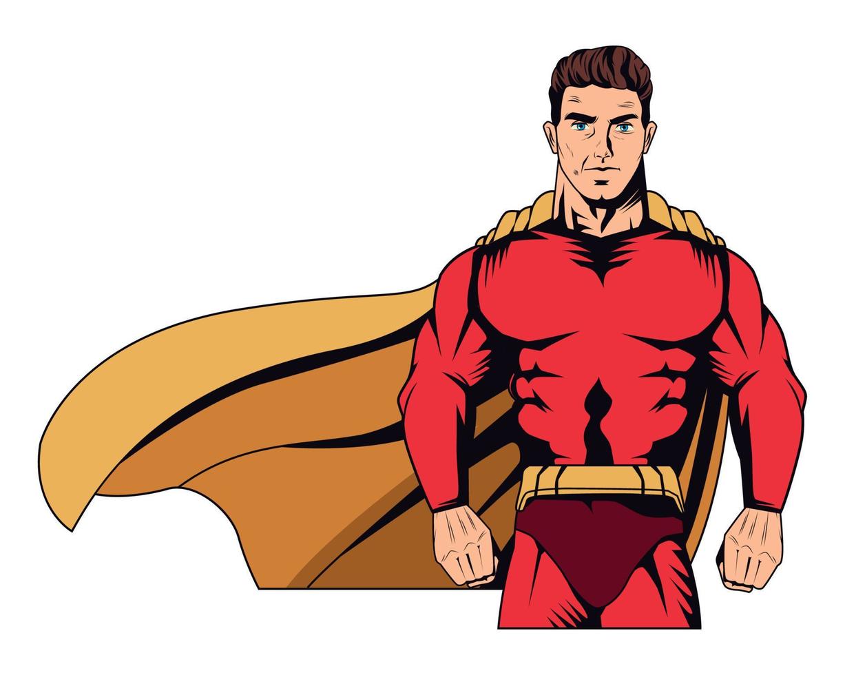 red superhero pop art vector