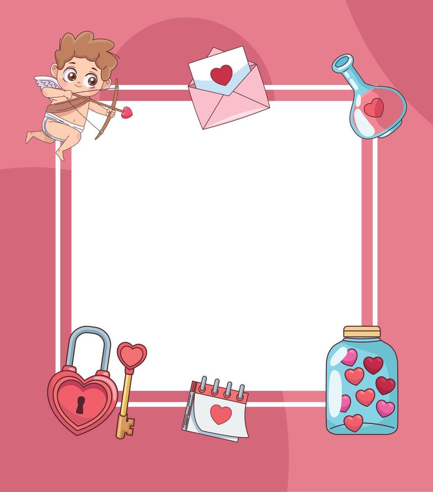 square love frame vector