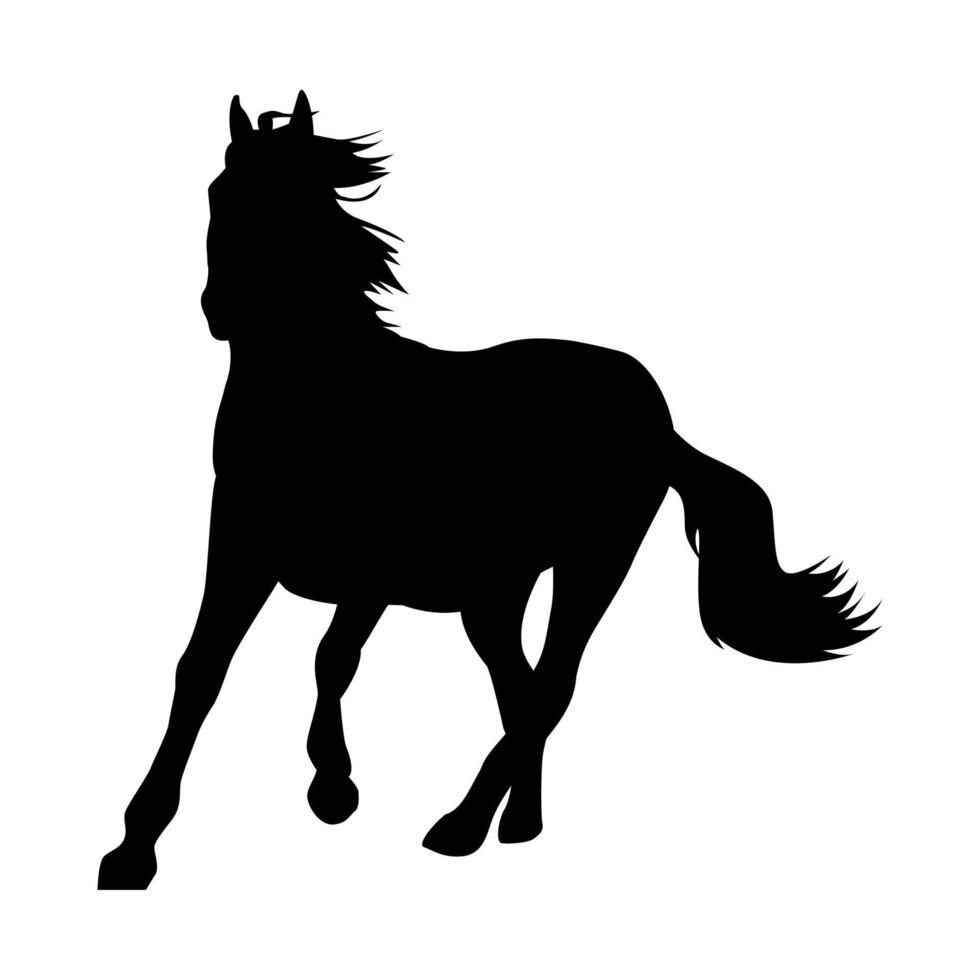 elegant horse silhouette vector