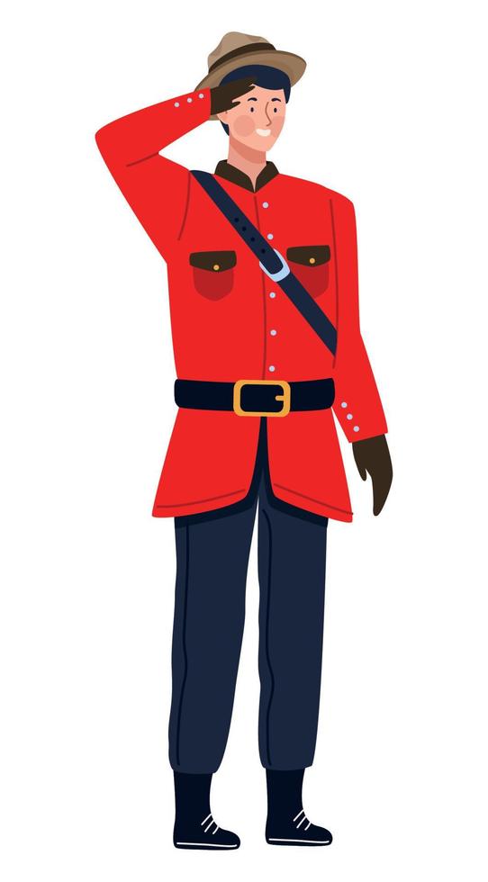 canadian soldier saludating vector