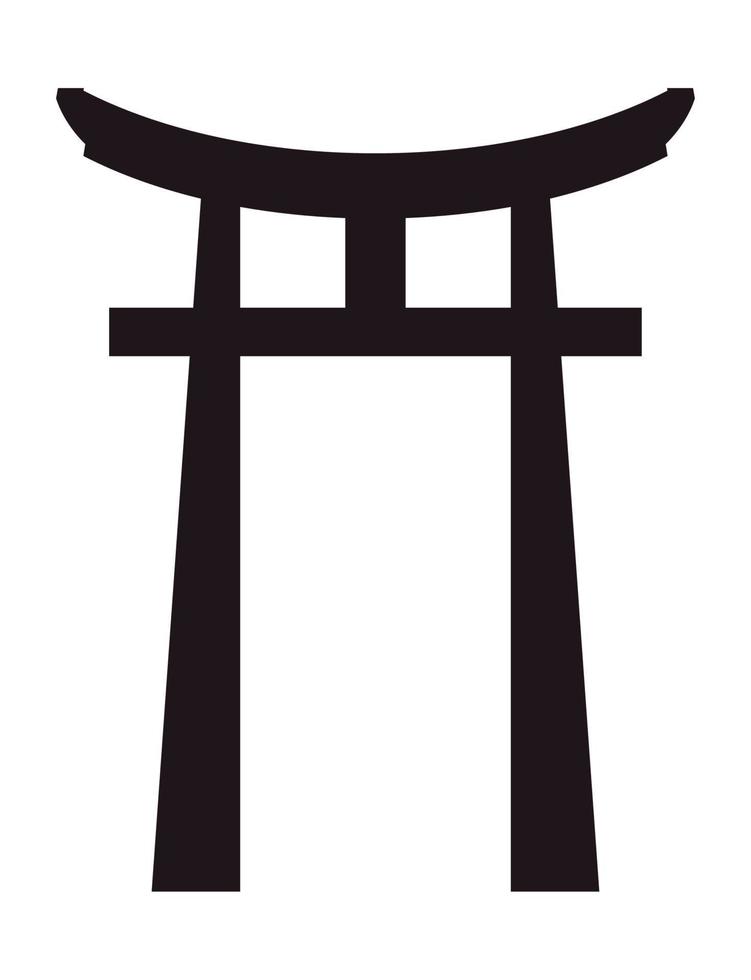 japanese arch silhouette vector