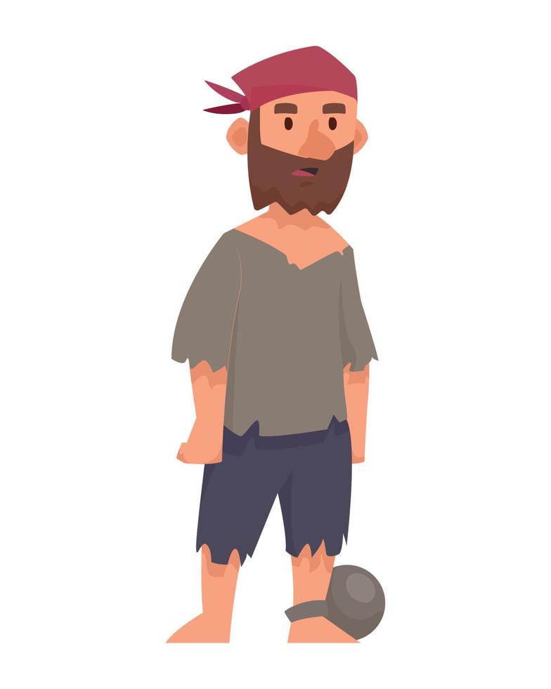 bearded pirate prisoner vector