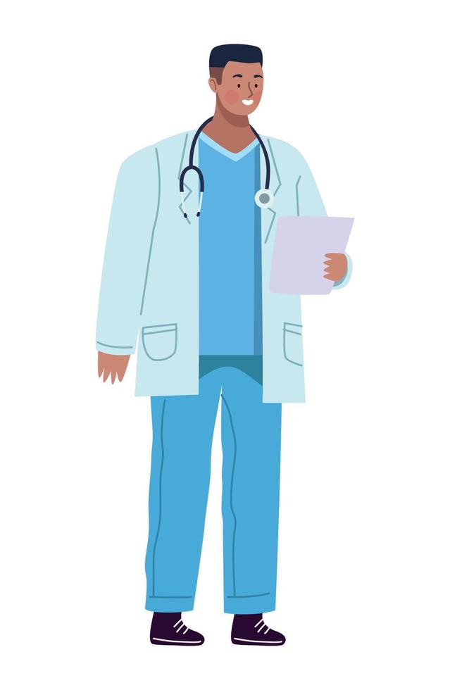 afro male doctor standing vector