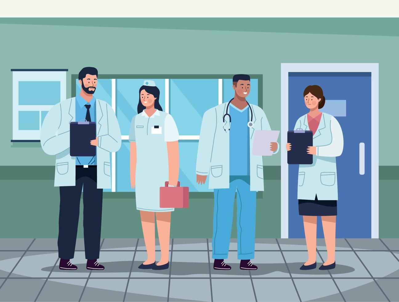 doctors staff in workplace vector