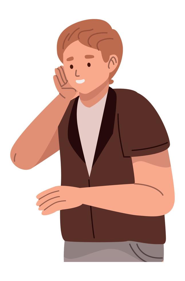 young man speaking character vector