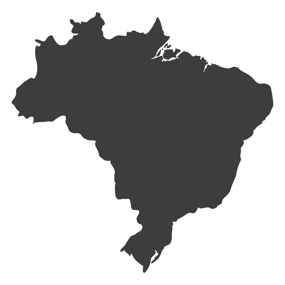 brazil country map silhouette vector