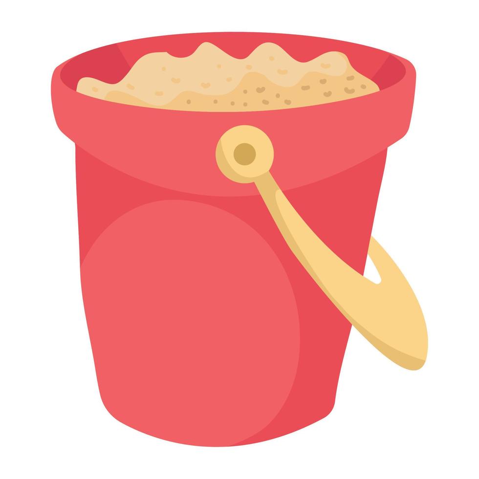 sand bucket plastic toy vector