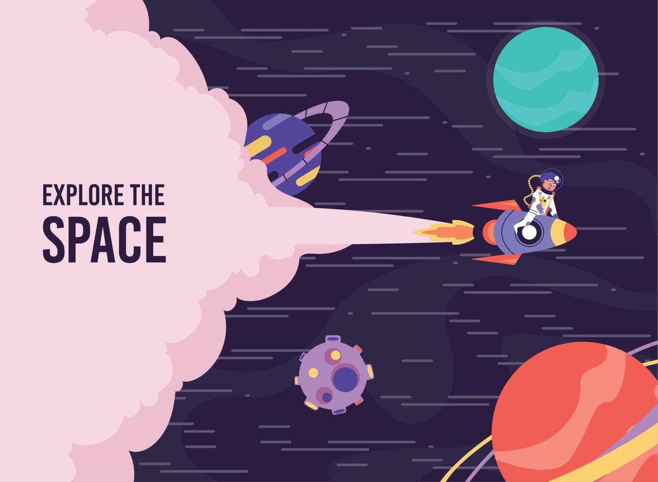 explore the space postcard vector