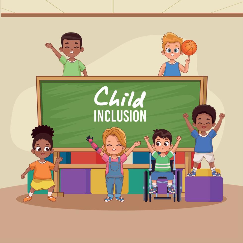 child inclusion poster vector