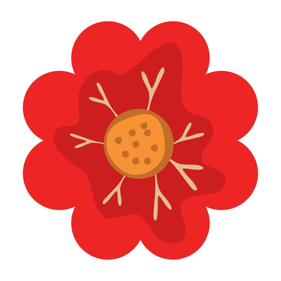 autumn season red flower vector