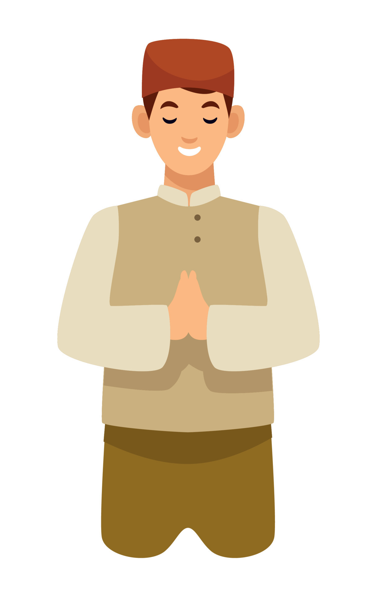 muslim man praying 10436547 Vector Art at Vecteezy