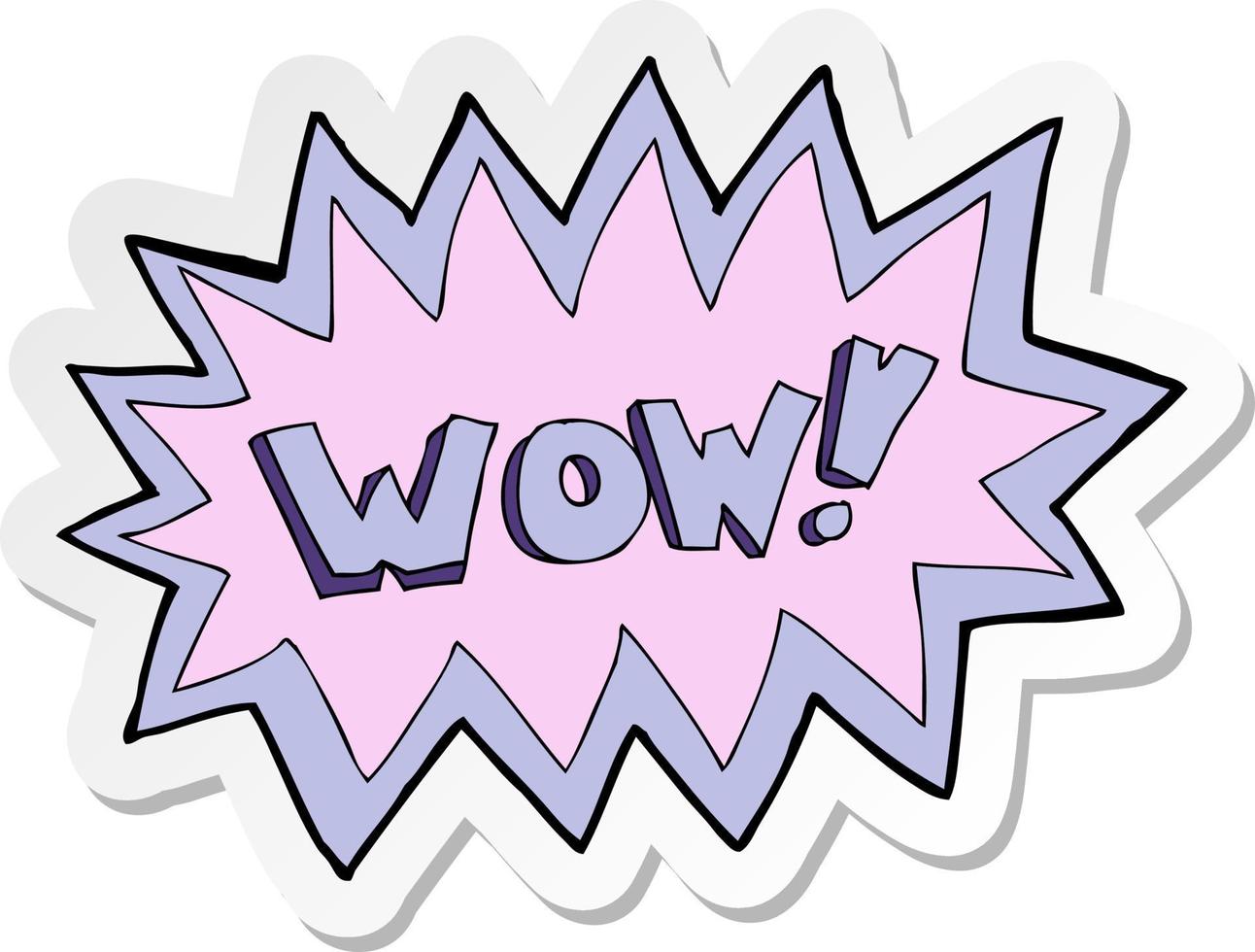 sticker of a cartoon wow explosion vector