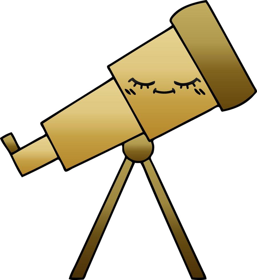 gradient shaded cartoon telescope vector