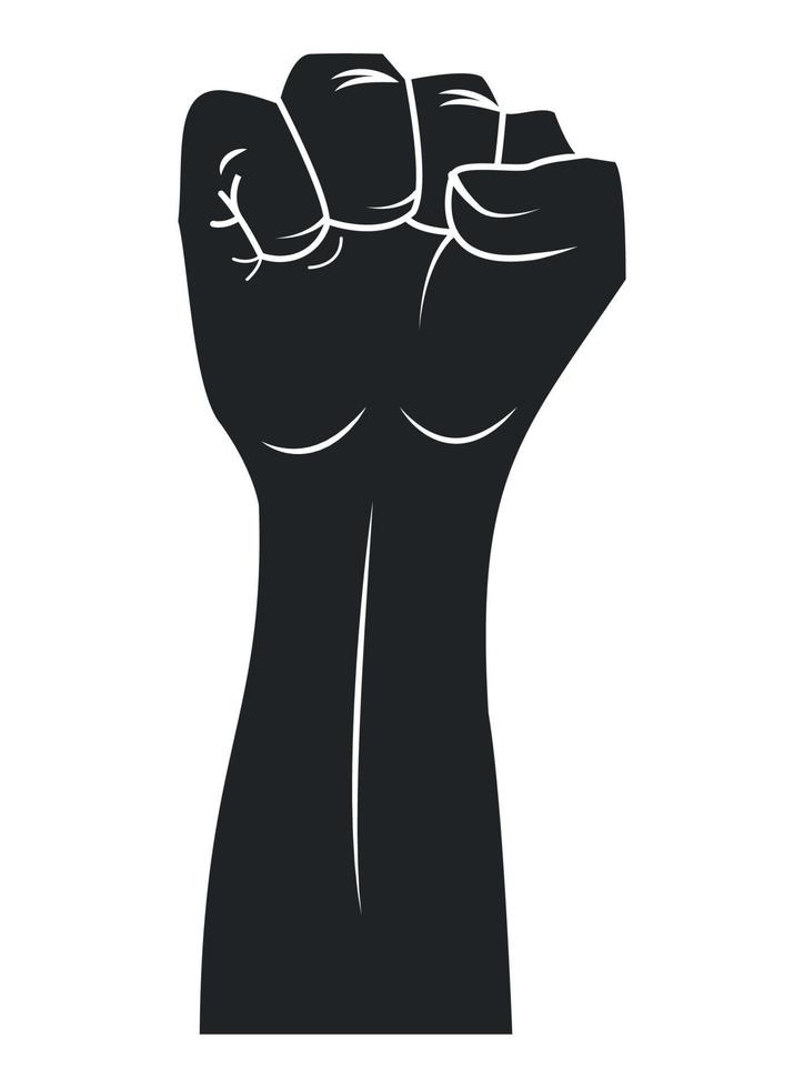 fist hand silhouette vector