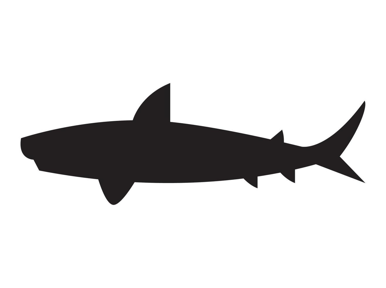 silueta de pez tiburón vector