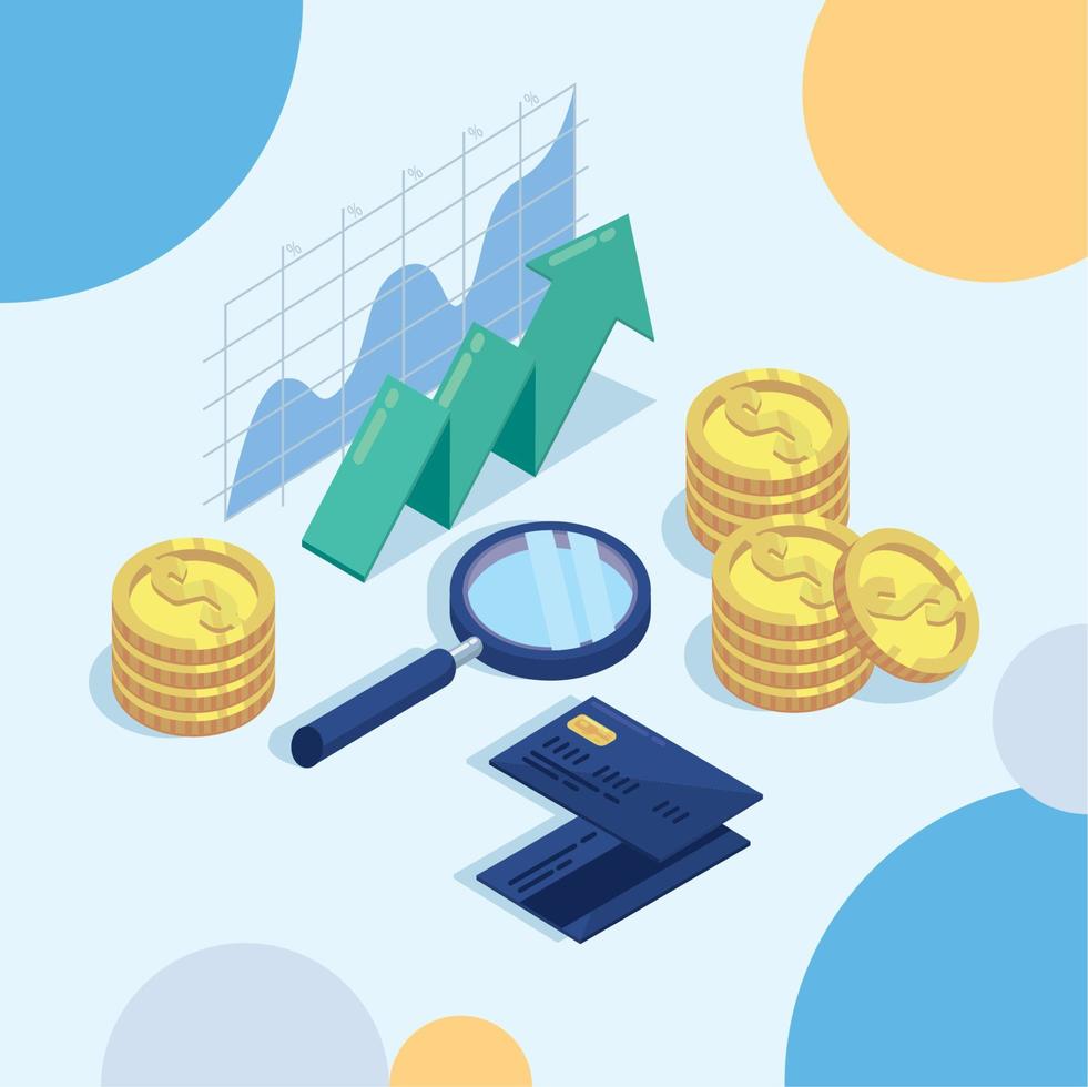 five budget management icons vector