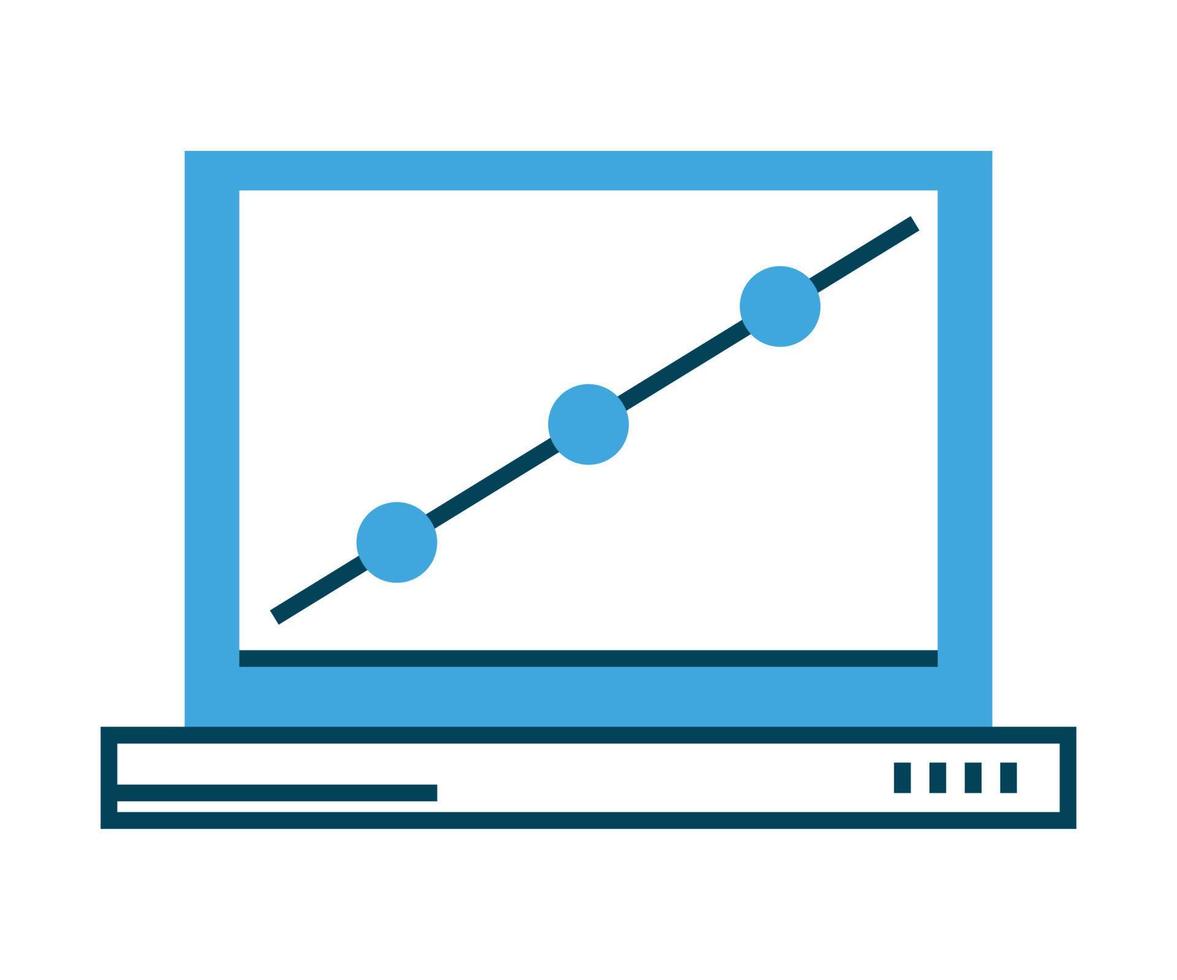 laptop with infographic vector