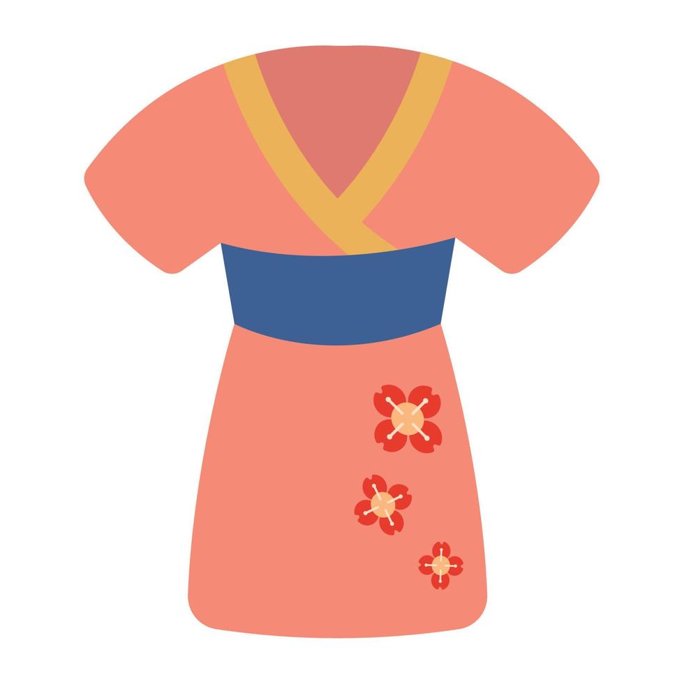 kimono femenino de la cultura japonesa vector