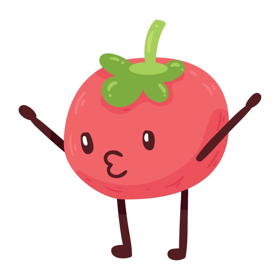 tomato kawaii food vector