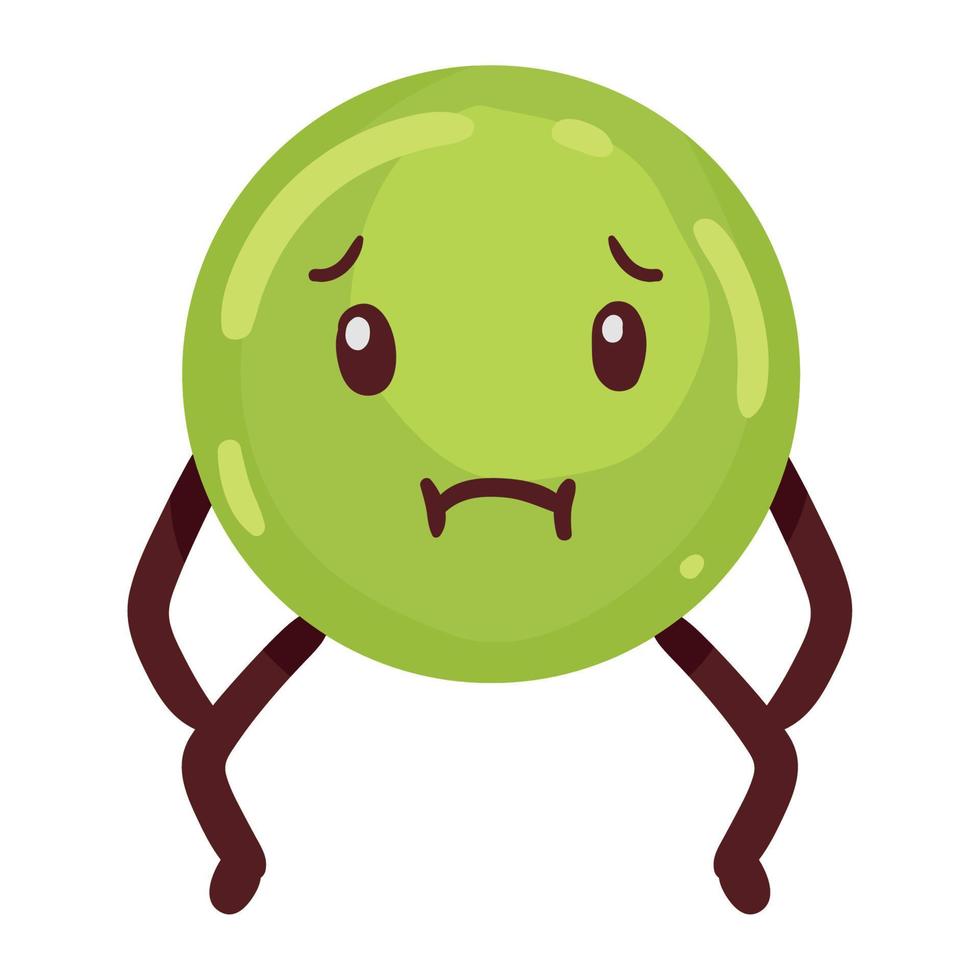 sick green emoticon vector