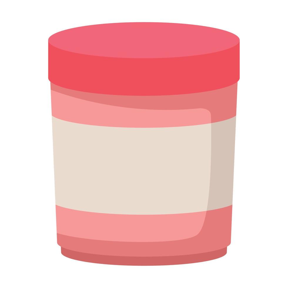 helado en bote rosa vector
