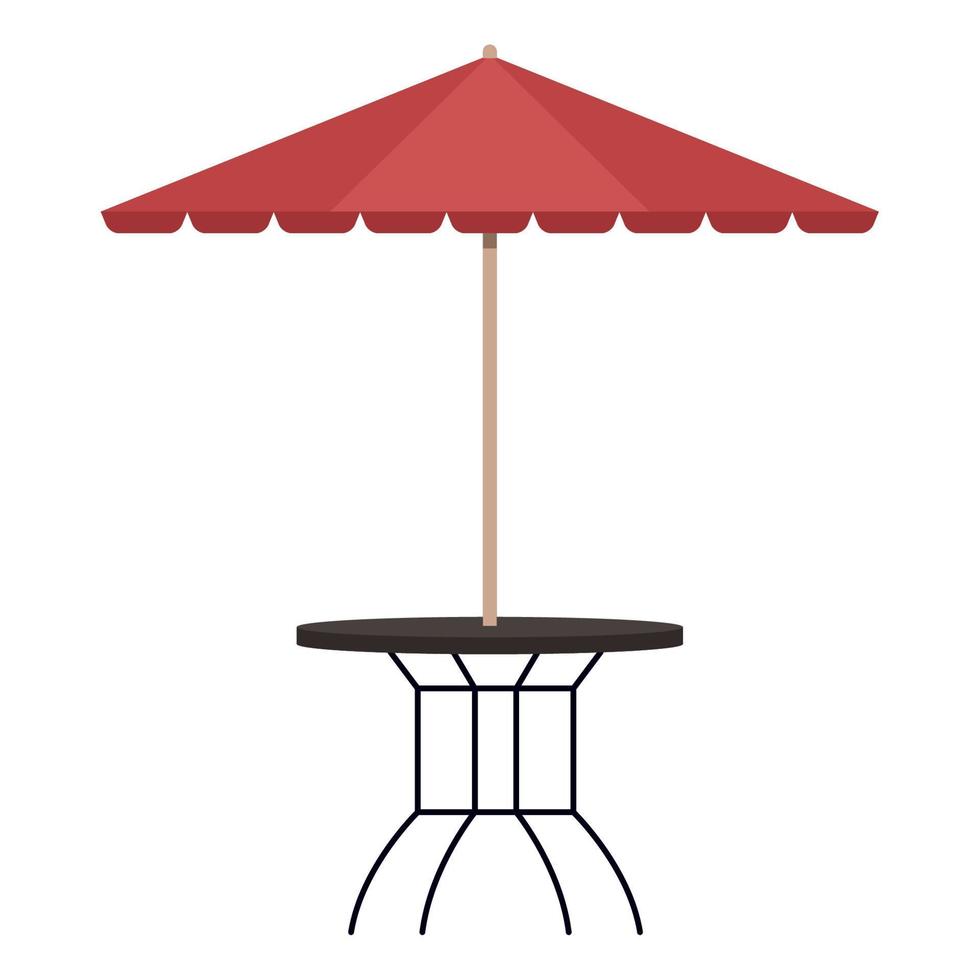 table restaurant with parasol vector