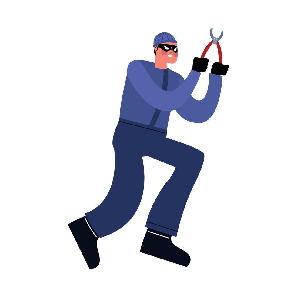 hacker with cable cutters vector