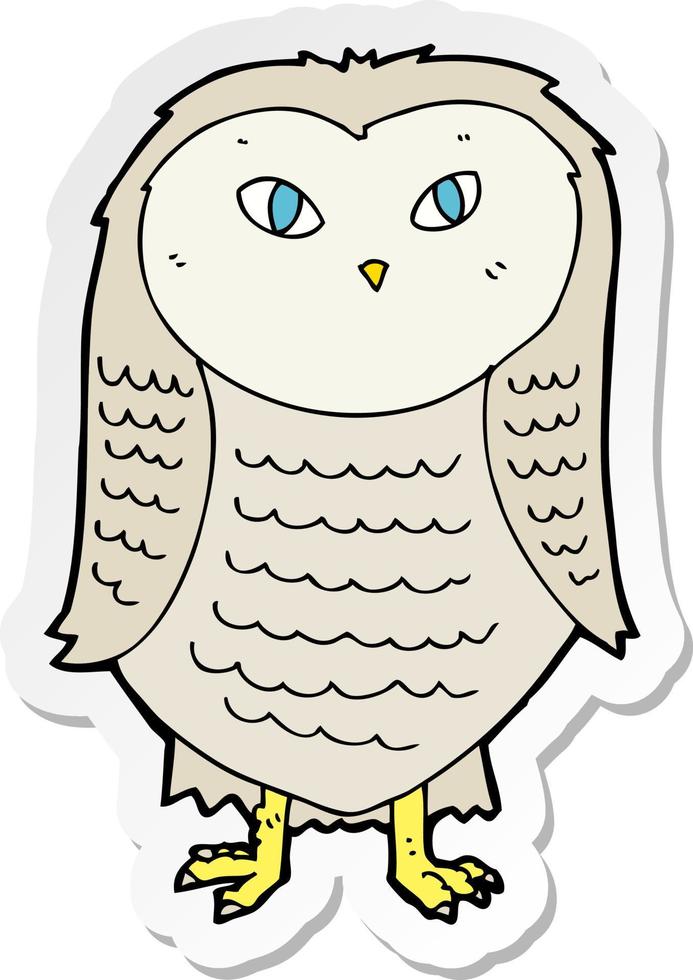 sticker of a cartoon owl vector