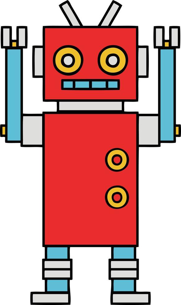 cute cartoon dancing robot vector