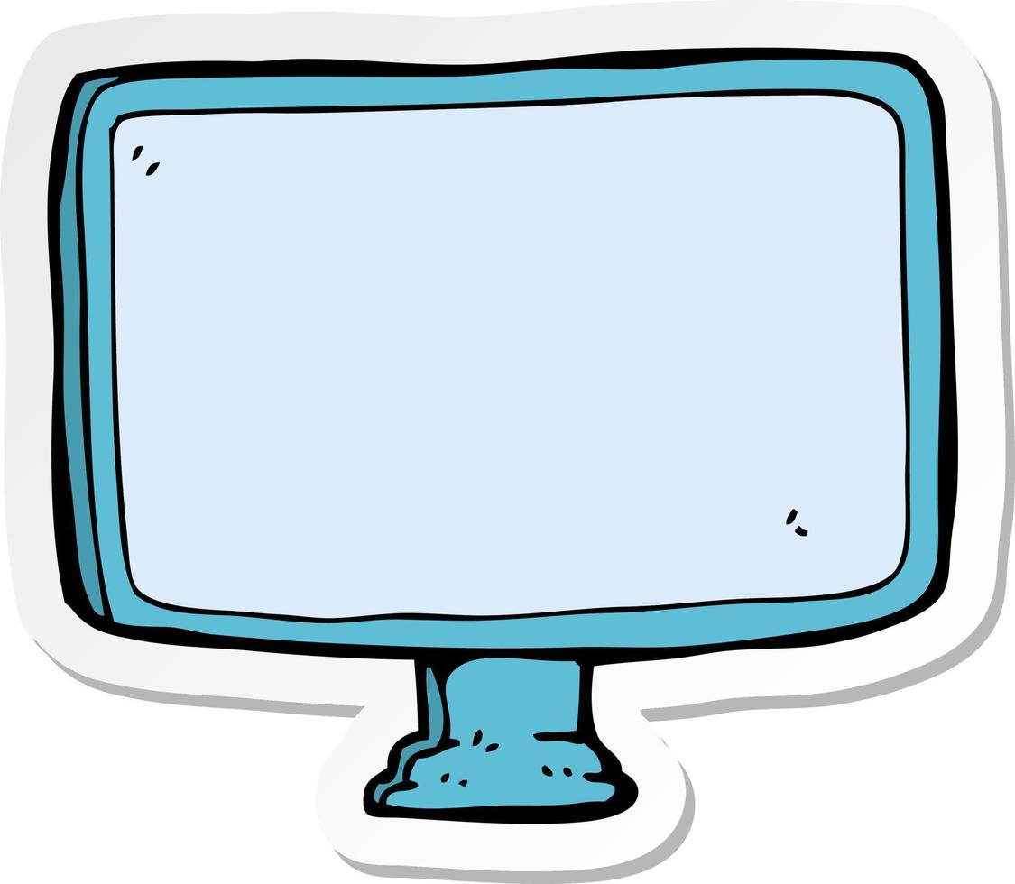 sticker of a cartoon computer screen vector