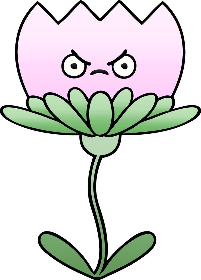 gradient shaded cartoon flower vector