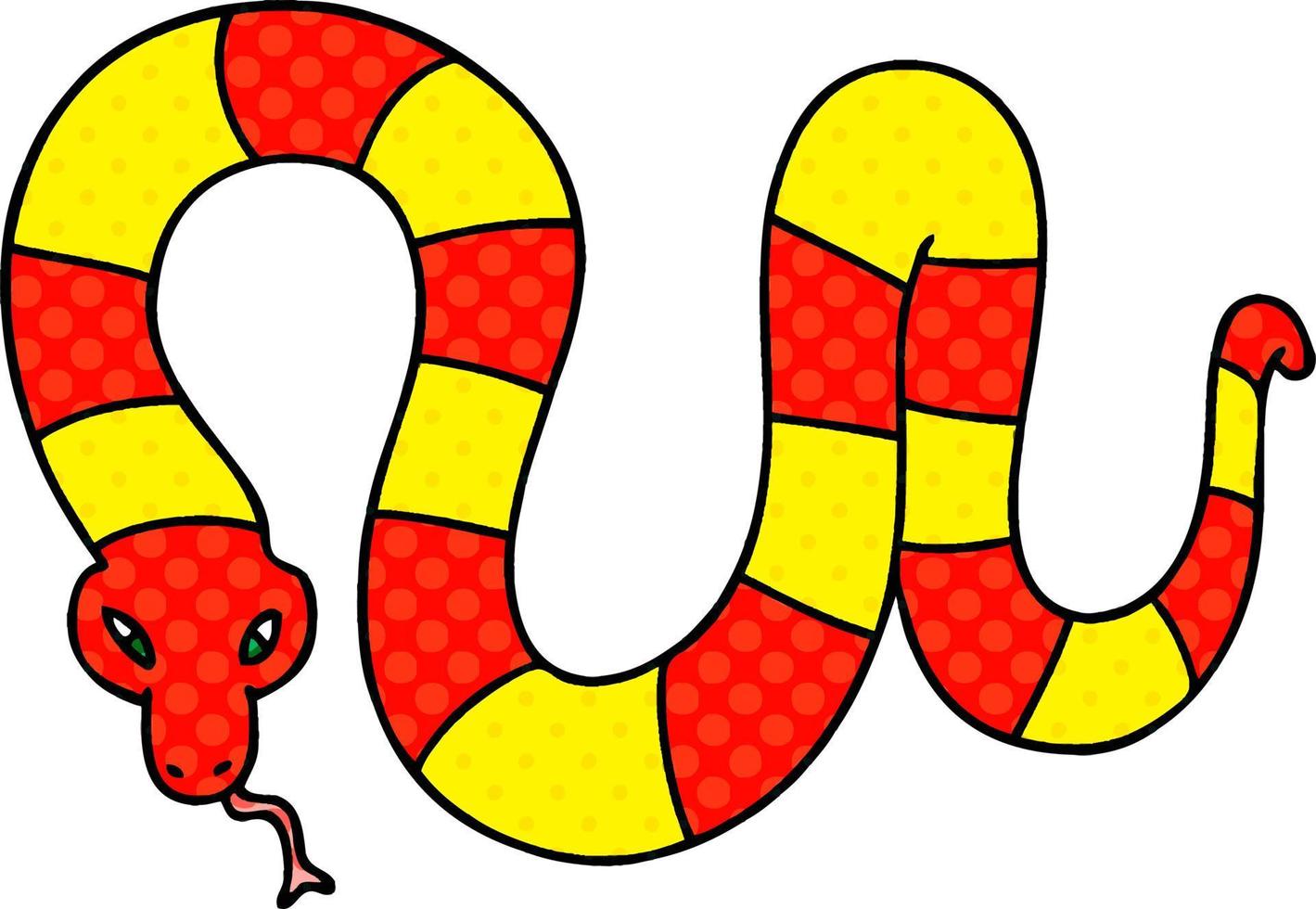 peculiar serpiente de dibujos animados estilo cómic vector