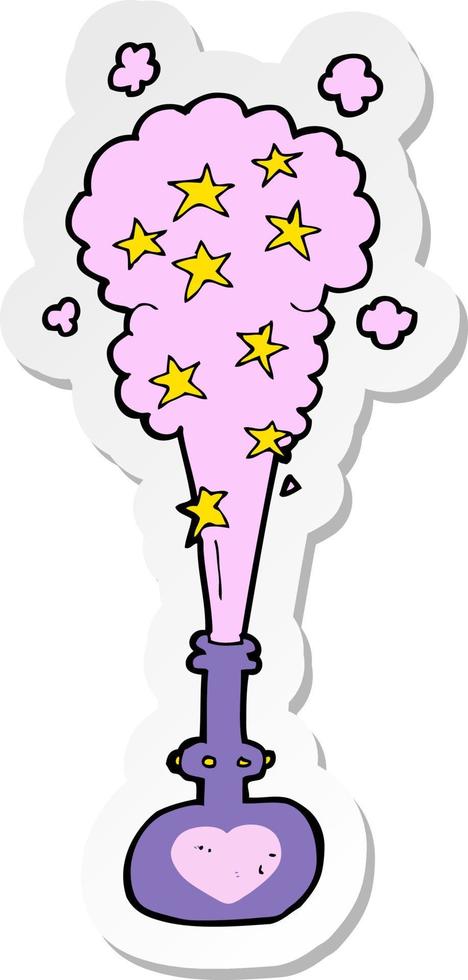 sticker of a cartoon magic potion vector