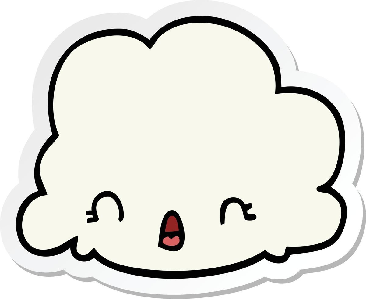 sticker of a cartoon cloud vector