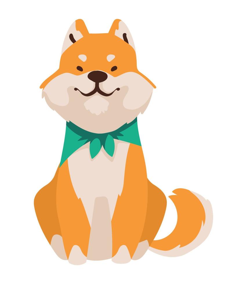 shiba inu personaje pañuelo vector