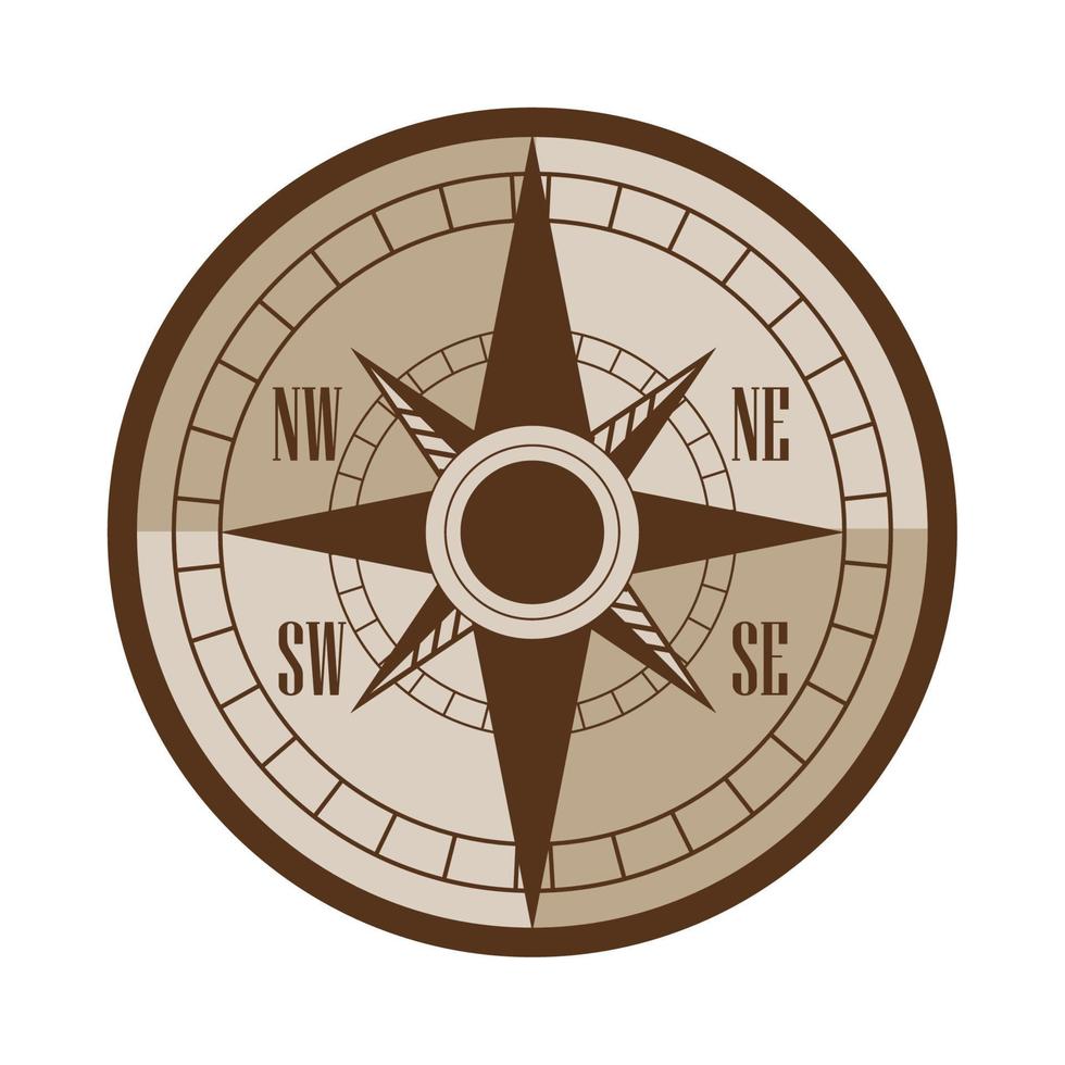 antique compass guide device vector