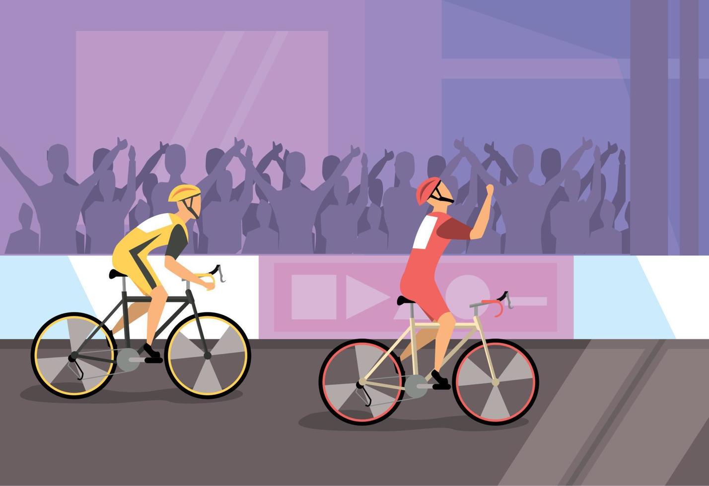 cyclists in competition vector