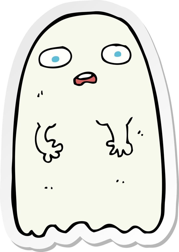 sticker of a funny cartoon ghost vector